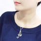 MALO4707 - Silver Brass Chain Pendant with Top Grade Crystal  in Clear