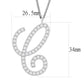MALO4708 - Imitation Rhodium Brass Chain Pendant with Top Grade Crystal  in Clear