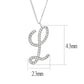 MALO4709 - Silver Brass Chain Pendant with Top Grade Crystal  in Clear
