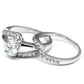 MALO4712 - Rhodium Brass Ring with AAA Grade CZ  in Clear