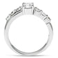 MALO4713 - Rhodium Brass Ring with AAA Grade CZ  in Clear