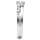 MALO4713 - Rhodium Brass Ring with AAA Grade CZ  in Clear