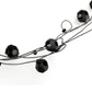 MALO4714 - Ruthenium White Metal Necklace with Synthetic Synthetic Glass in Jet
