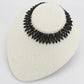 MALO4715 - Rhodium Brass Necklace with Synthetic Synthetic Glass in Jet