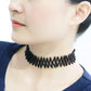 MALO4715 - Rhodium Brass Necklace with Synthetic Synthetic Glass in Jet