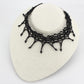 MALO4717 - Rhodium Brass Necklace with Synthetic Synthetic Glass in Jet