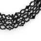 MALO4718 - Rhodium Brass Necklace with Synthetic Synthetic Glass in Jet