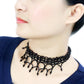 MALO4722 - Rhodium Brass Necklace with Synthetic Synthetic Glass in Jet