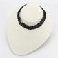 MALO4724 - Rhodium White Metal Necklace with Synthetic Synthetic Glass in Jet