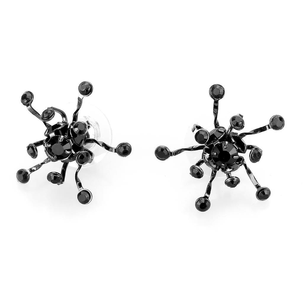 MALO4726 - Ruthenium White Metal Jewelry Sets with Top Grade Crystal  in Jet