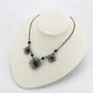 MALO4727 - Ruthenium White Metal Necklace with Synthetic Synthetic Glass in Jet