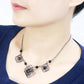 MALO4727 - Ruthenium White Metal Necklace with Synthetic Synthetic Glass in Jet