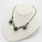 MALO4728 - Ruthenium White Metal Necklace with Synthetic Synthetic Glass in Jet