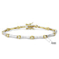MALO4734 - Gold+Rhodium Brass Bracelet with AAA Grade CZ  in Clear