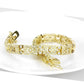 MALO4735 - Gold Brass Bracelet with AAA Grade CZ  in Clear