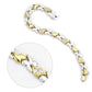 MALO4736 - Gold+Rhodium Brass Bracelet with AAA Grade CZ  in Clear