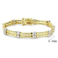 MALO4737 - Gold+Rhodium Brass Bracelet with AAA Grade CZ  in Clear