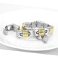 MALO4738 - Gold+Rhodium White Metal Bracelet with No Stone
