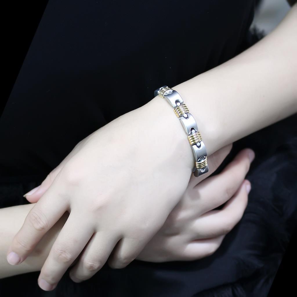 MALO4738 - Gold+Rhodium White Metal Bracelet with No Stone