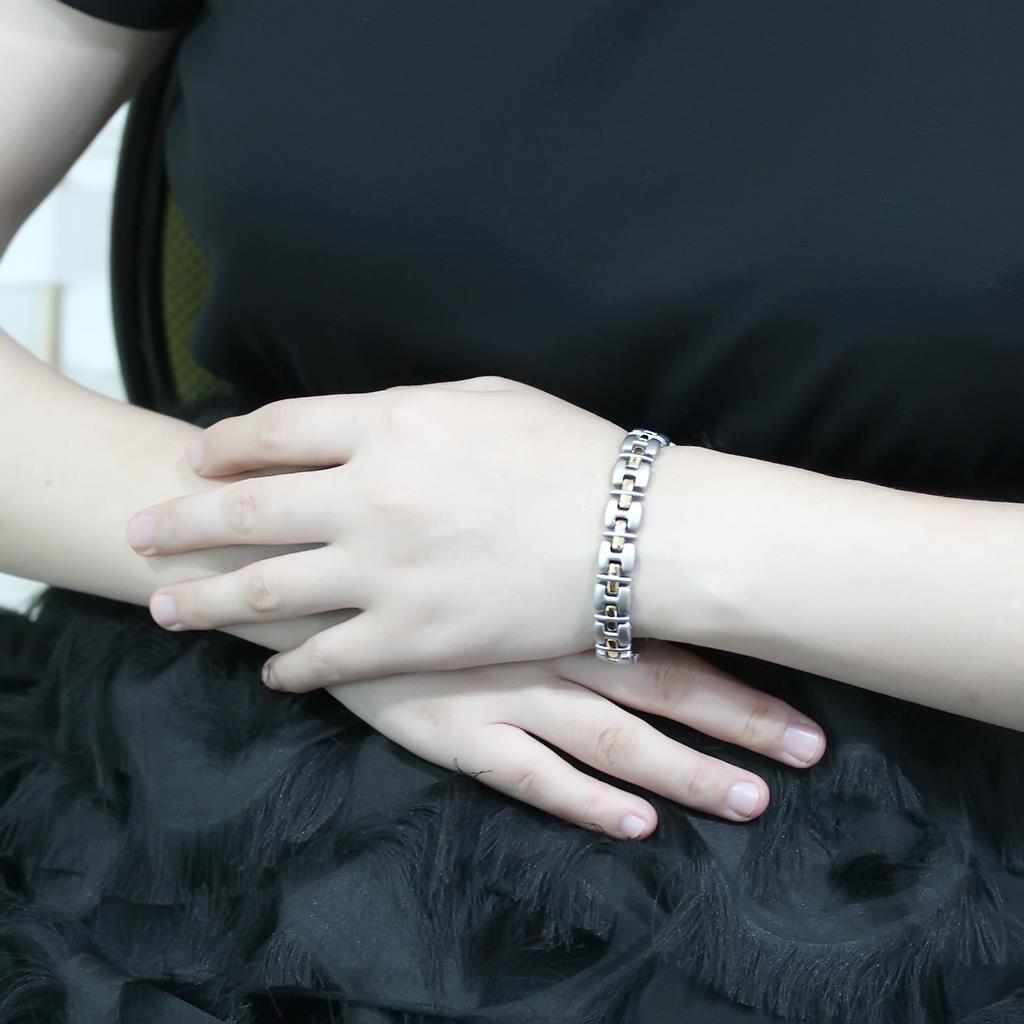 MALO4739 - Gold+Rhodium White Metal Bracelet with No Stone