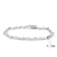 MALO4740 Matte Rhodium & Rhodium Brass Bracelet with AAA Grade CZ in Clear
