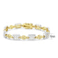 MALO4741 - Gold+Rhodium Brass Bracelet with AAA Grade CZ  in Clear