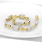 MALO4741 - Gold+Rhodium Brass Bracelet with AAA Grade CZ  in Clear