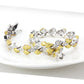 MALO4743 Gold+Rhodium Brass Bracelet with AAA Grade CZ in Clear
