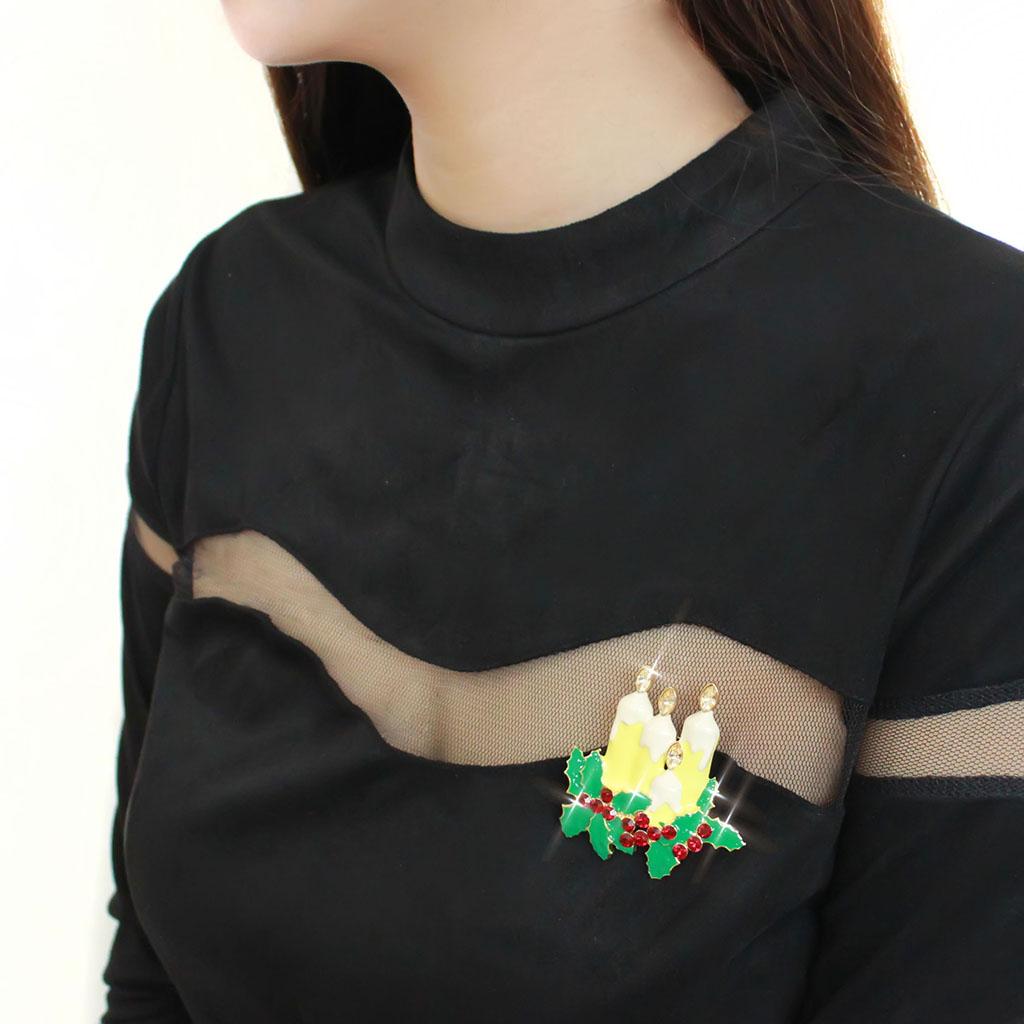 MALO844 - Gold White Metal Brooches with Top Grade Crystal  in Citrine Yellow