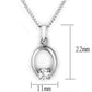 MALOA1360 - Rhodium Brass Chain Pendant with AAA Grade CZ  in Clear