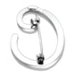 MALOA1361 - Rhodium Brass Brooches with Top Grade Crystal  in Clear