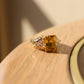 MALOAS1390 - 14K tone 925 Sterling Silver Ring with AAA Grade CZ  in Yellow