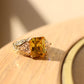 MALOAS1390 - 14K tone 925 Sterling Silver Ring with AAA Grade CZ  in Yellow