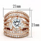 MALOA879 - Rose Gold Brass Ring with AAA Grade CZ  in Clear