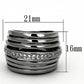 MALOA893 Ruthenium Brass Ring with AAA Grade CZ in Clear