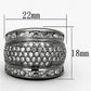 MALOA894 - Ruthenium Brass Ring with AAA Grade CZ  in Clear