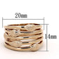 MALOA899 - Rose Gold Brass Ring with No Stone