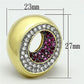 MALOA902 - Gold+Ruthenium Brass Ring with AAA Grade CZ  in Ruby