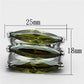 MALOA918 - Rhodium Brass Ring with AAA Grade CZ  in Olivine color