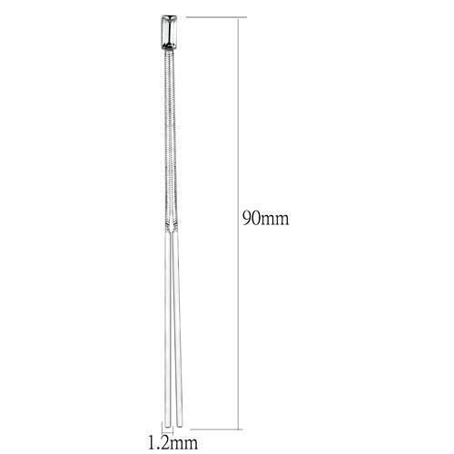 MALOAS1069 - High-Polished White Metal Earrings with No Stone