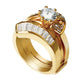 MALOAS1373 - Sterling Silver 925 ring set with gold plating in AAA grade CZ ships in one day