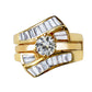 MALOAS1373 - Sterling Silver 925 ring set with gold plating in AAA grade CZ ships in one day