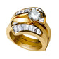 MALOAS1373 - Sterling Silver 925 ring set with gold plating in AAA grade CZ ships in one day