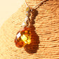 MALOAS1388 - 14 K Gold tone 925 Sterling Silver Chain Pendant with AAA Grade CZ  in Yellow