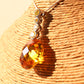 MALOAS1388 - 14 K Gold tone 925 Sterling Silver Chain Pendant with AAA Grade CZ  in Yellow