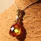 MALOAS1388 - 14 K Gold tone 925 Sterling Silver Chain Pendant with AAA Grade CZ  in Yellow
