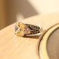 MALOAS1389 - Rhodium 925 Sterling Silver Ring with AAA Grade CZ  in Light Yellow