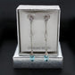 MALOS001 - Rhodium 925 Sterling Silver Earrings with Genuine Stone  in London Blue