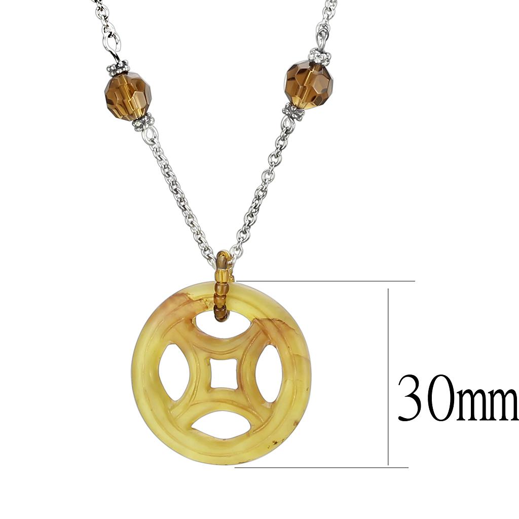 MALOS027 - Silver 925 Sterling Silver Necklace with Synthetic Jade in Multi Color