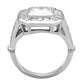 MALOS267 - Rhodium 925 Sterling Silver Ring with AAA Grade CZ  in Clear